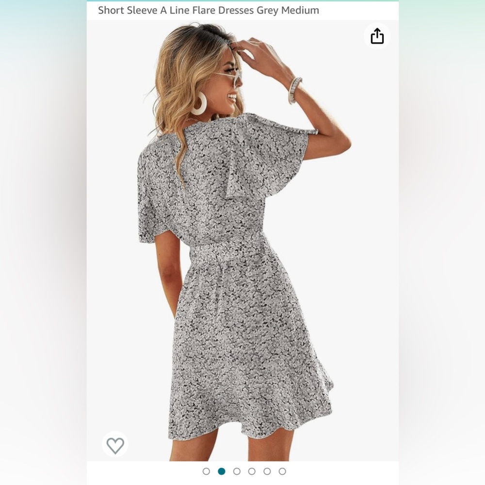 Women’s floral tie front v neck dress - Picture 2 of 5